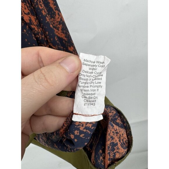 CABI Top Women Medium Border Wrap Python Print Orange Blue Front Tie Lightweight - Picture 6 of 10